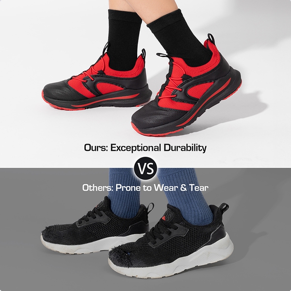 Kids Lightweight Slip on Sneakers - RED/BLACK - 1